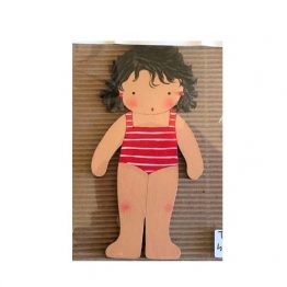 muñecas recortables de madera y disfraz blaucasa bañador