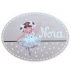 Placa bailarina de ballet personalizada para habitación infantil