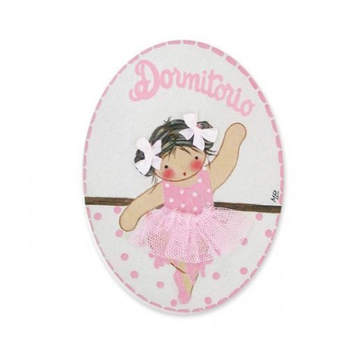 placas para puertas intantiles personalizadas con nombre bebe decorativa artesanal niña niño regalos originales blaucasa bailarina ballet passe