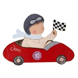 siluetas infantiles de madera personalizadas artesanales para regalos originales niña niño bebe imagenes blaucasa coche piloto de carreras
