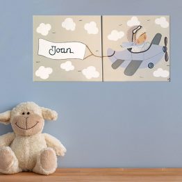 Habitación de Niño Aventurero: Cuadro Infantil con Avión