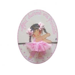 placa para puerta niña con nombre bailarina