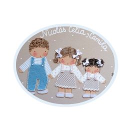 Placas Decorativas para Puertas de Hermanos Infantiles Personalizadas - Blaucasa