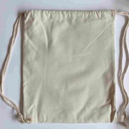 mochila saco infantil de tela algodón reverso sin relleno