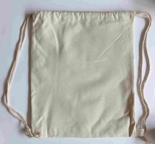 mochila saco infantil de tela algodón reverso sin relleno