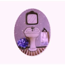 placas para puertas de casa baño lavamanos morado