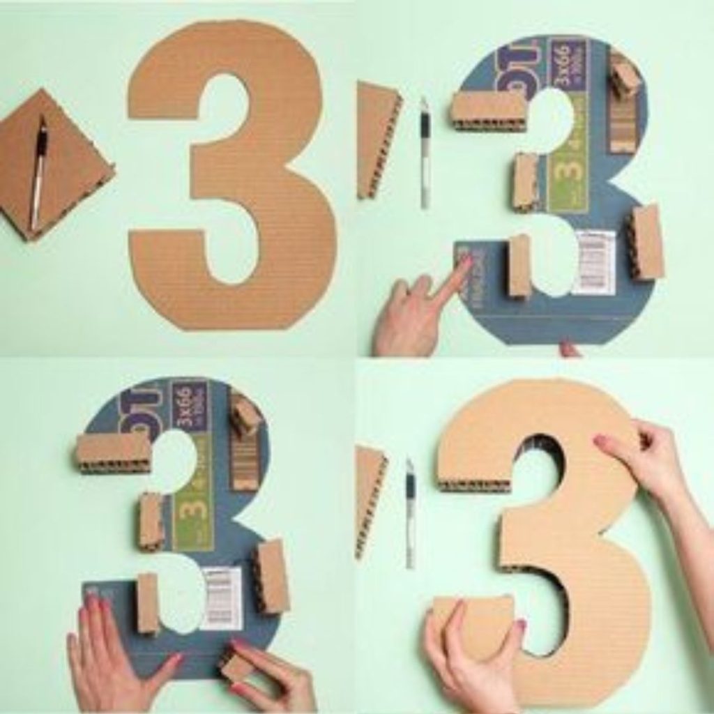 Letras de cartón para decoración cumpleaños infantil.