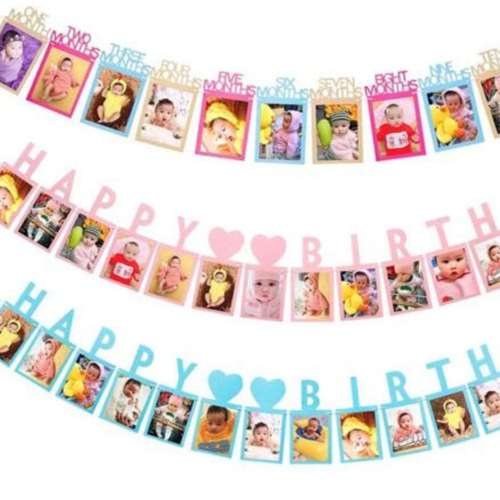 Guirnalda de fotos personalizada para cumpleaños infantil