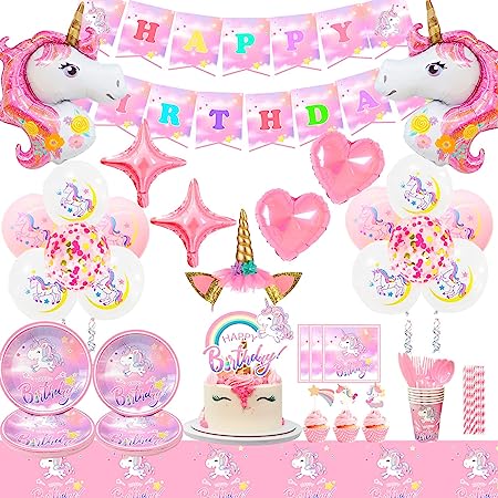Decoración de Fiesta Temática de Unicornios para Niña