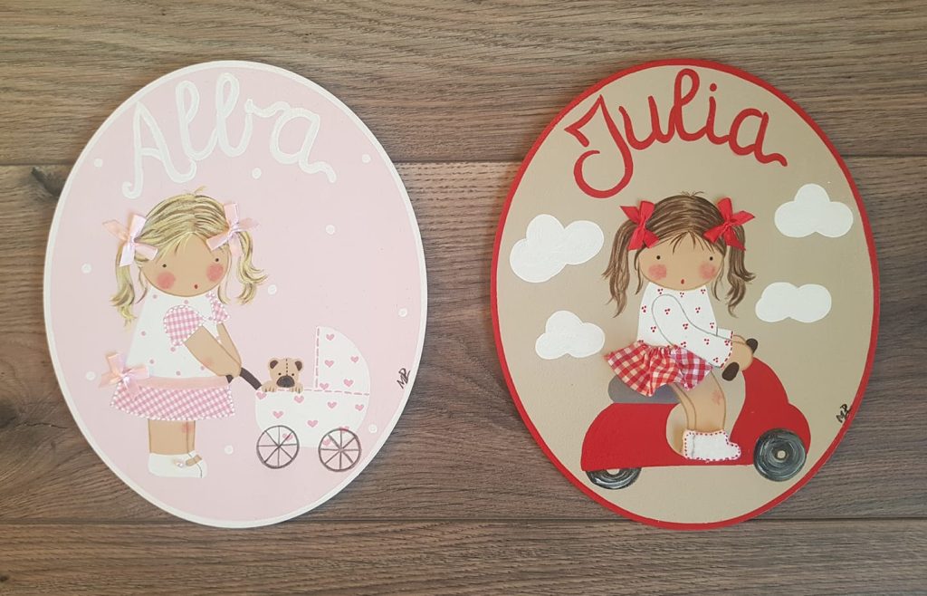 Placas decorativas para puertas de Niñas